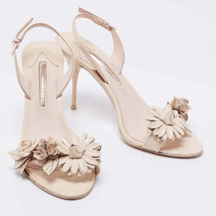 مملوكة مسبقًا Sophia Webster Beige Patent Leather Lilico Applique Sandals Size 40