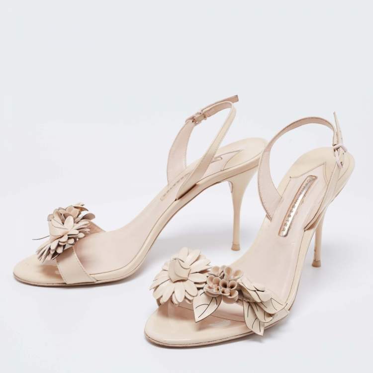مملوكة مسبقًا Sophia Webster Beige Patent Leather Lilico Applique Sandals Size 40