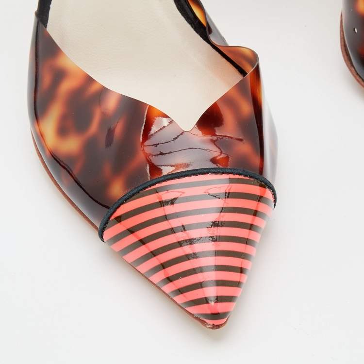 Pre Owned Sophia Webster Multicolor Patent And Leather Pointed Toe Pumps Size 41