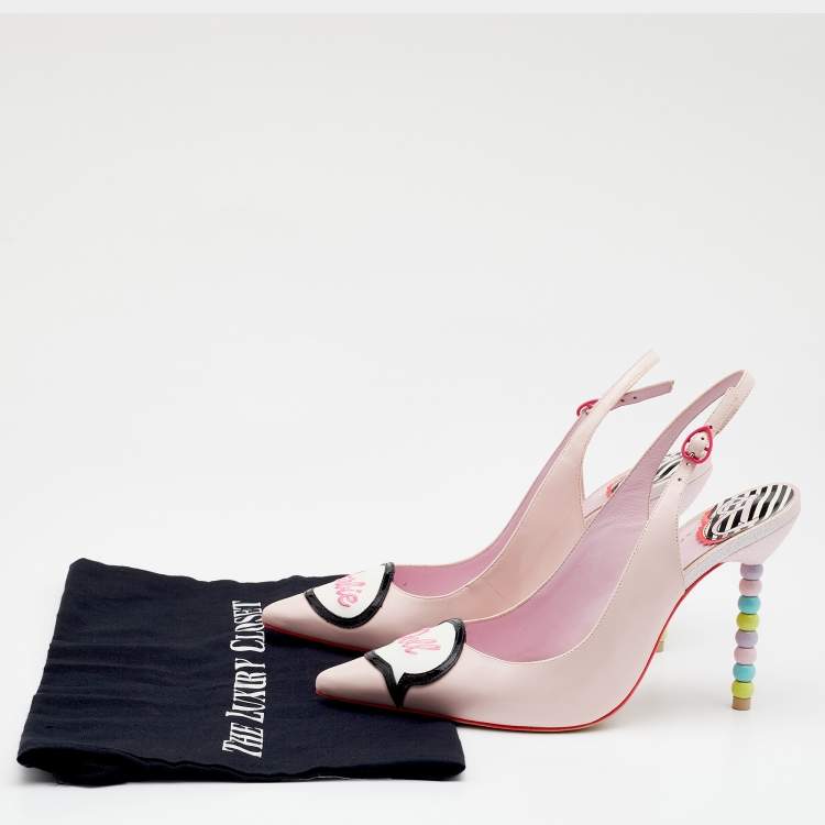 Pre Owned Sophia Webster for Barbie Pink Leather Barbie Doll Slingback Sandals Size 38