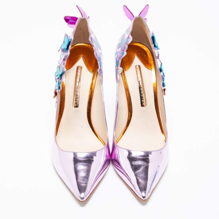 Pre Owned Sophia Webster Metallic Pink Patent Leather Harmony Butterfly Pumps Size 41