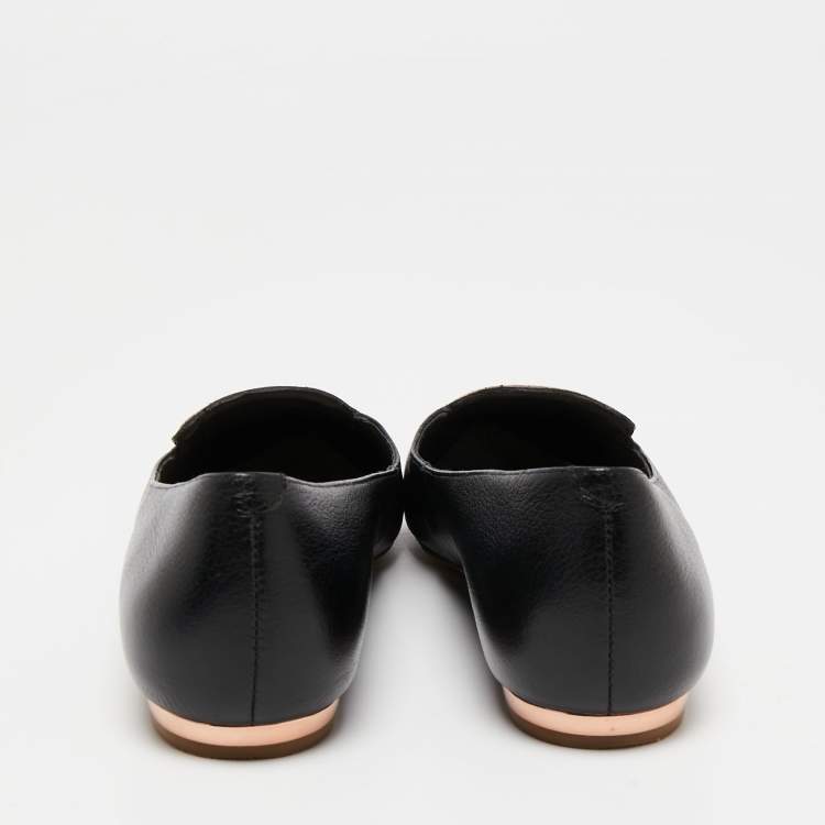 Pre Owned Sophia Webster Black Leather Bibi Butterfly Pointed Toe Ballet Flats Size 36