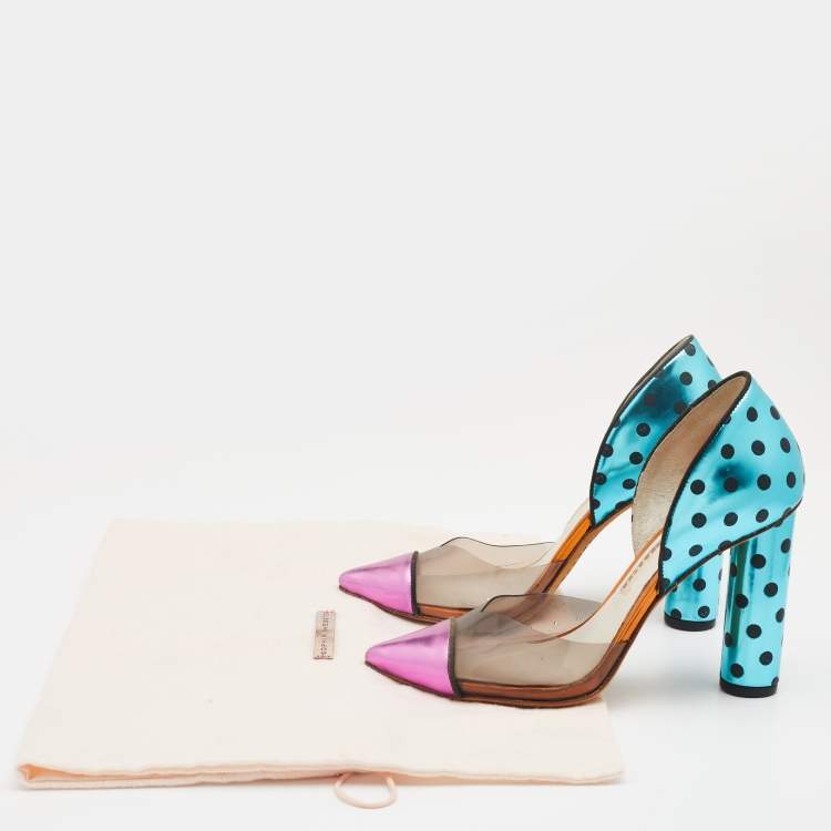 Pre Owned Sophia Webster Multicolor Leather And PVC Jessica Pumps Size 36