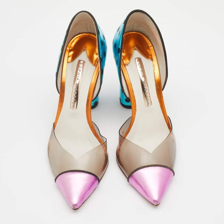 Pre Owned Sophia Webster Multicolor Leather And PVC Jessica Pumps Size 36