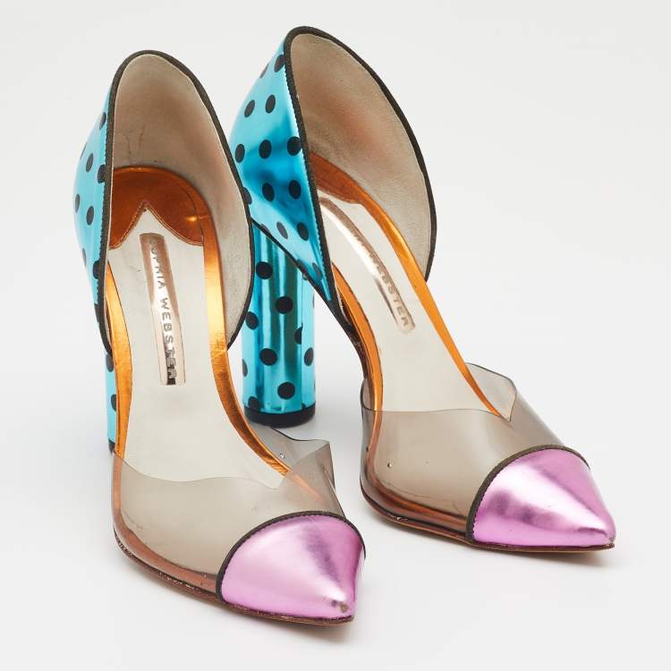 Pre Owned Sophia Webster Multicolor Leather And PVC Jessica Pumps Size 36