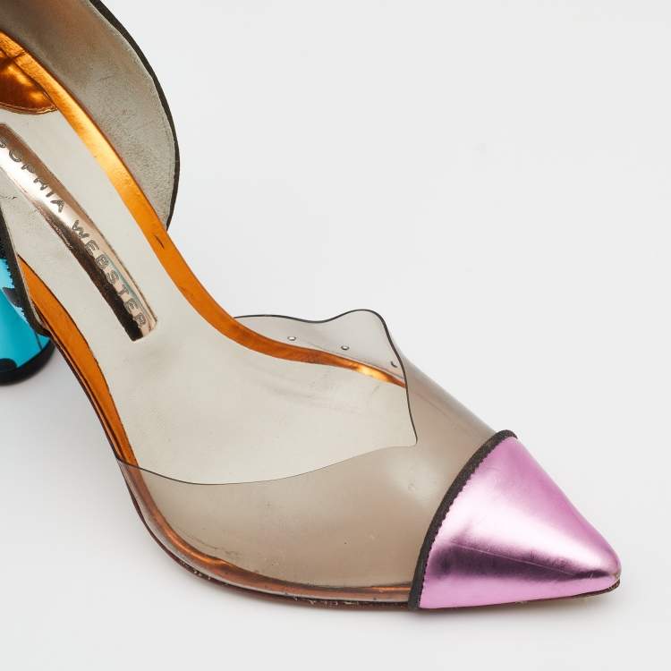Pre Owned Sophia Webster Multicolor Leather And PVC Jessica Pumps Size 36