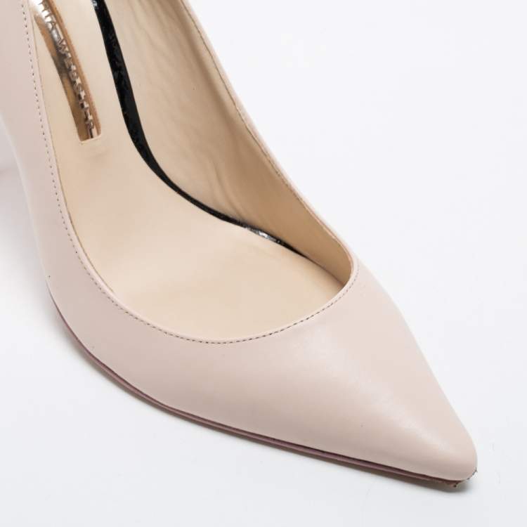 Pre Owned Sophia Webster Beige Leather Pointed Toe Pumps Size 40.5