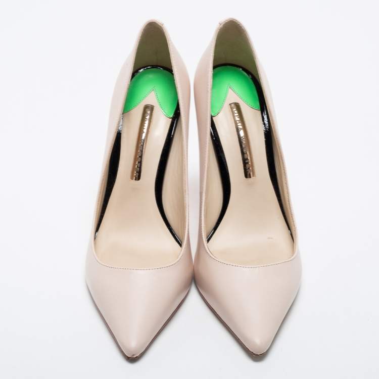 Pre Owned Sophia Webster Beige Leather Pointed Toe Pumps Size 40.5