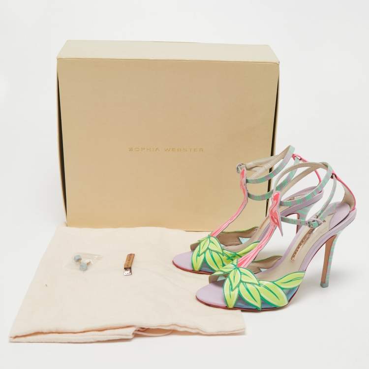 Pre Owned Sophia Webster Multicolor Leather Ankle Strap Sandals Size 38