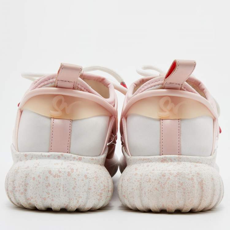 Pre Owned Sophia Webster Pink Rubber and Neoprene Chiara Low Top Sneakers Size 36