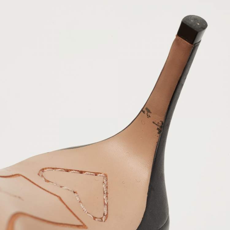 Pre Owned Sophia Webster Black Leather Pointed Toe Pumps Size 41