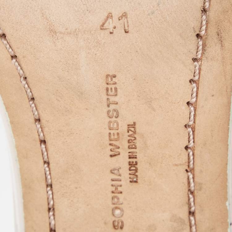 Pre Owned Sophia Webster Multicolor Leather and Canvas Ankle Strap Sandals Size 41