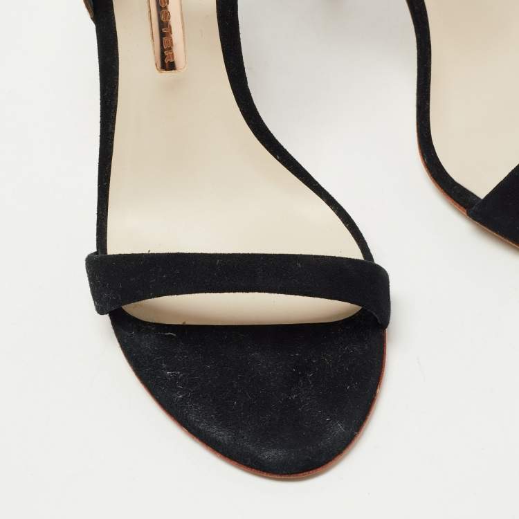 Pre Owned Sophia Webster Black/Rose Gold Suede and Leather Evangeline Ankle Strap Sandals Size 38