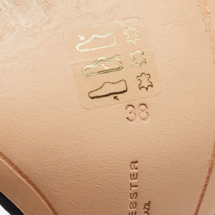 Pre Owned Sophia Webster Black/Rose Gold Suede and Leather Evangeline Ankle Strap Sandals Size 38
