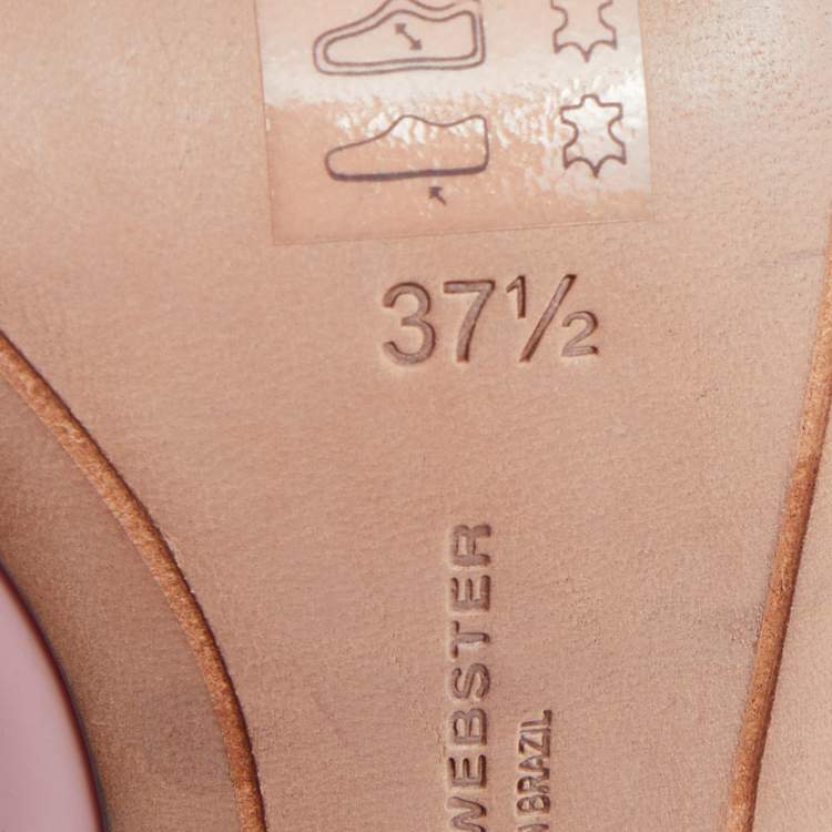 Pre Owned Sophia Webster Pink Patent Leather Lady Boss Pointed Toe Pumps Size 37.5