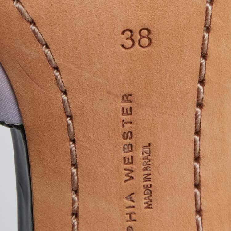 مملوكة مسبقًا Sophia Webster Multicolor Satin and Patent Leather Ankle Tie Sandals Size 38
