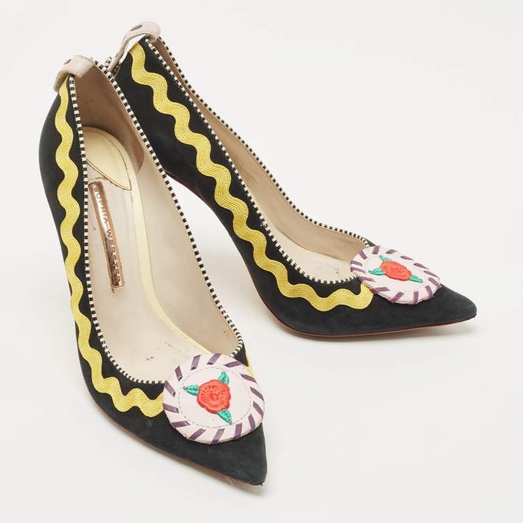 Pre Owned Sophia Webster Black Suede Pumps Size 39.5