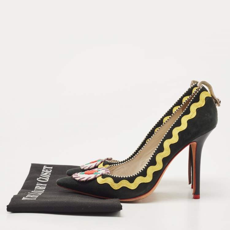 Pre Owned Sophia Webster Black Suede Pumps Size 39.5