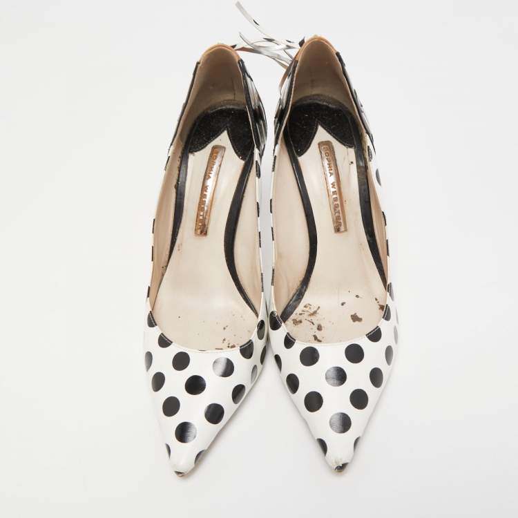 Pre Owned Sophia Webster Tricolor Polka Dot Leather Liberty Pointed Toe Pumps Size 39