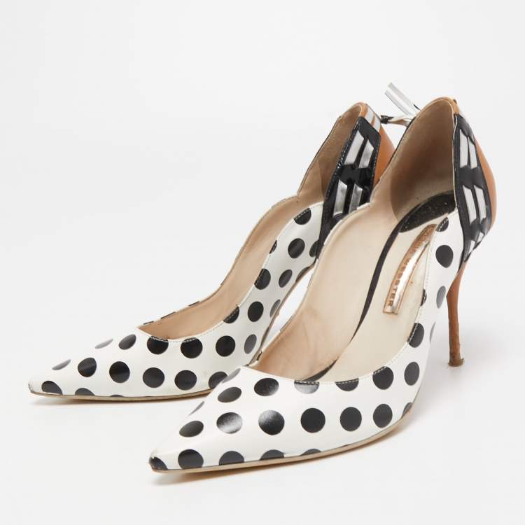 Pre Owned Sophia Webster Tricolor Polka Dot Leather Liberty Pointed Toe Pumps Size 39