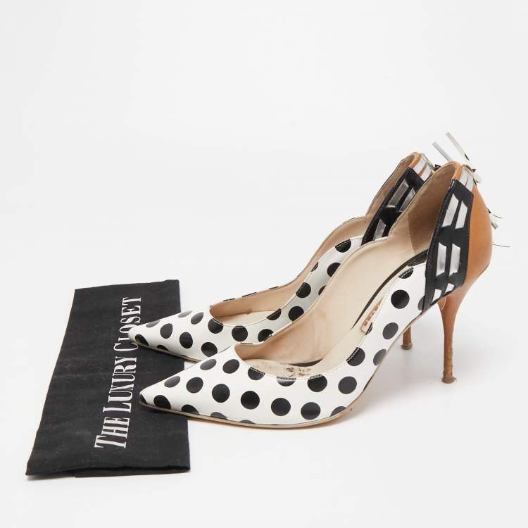 Pre Owned Sophia Webster Tricolor Polka Dot Leather Liberty Pointed Toe Pumps Size 39