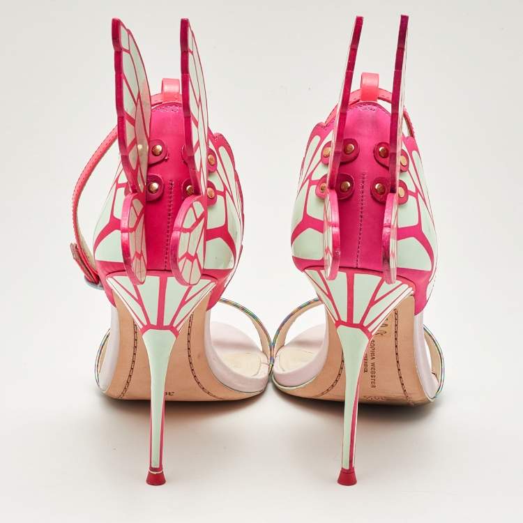 Pre Owned Sophia Webster Multicolor Leather Chiara Ankle Strap Sandals Size 39.5