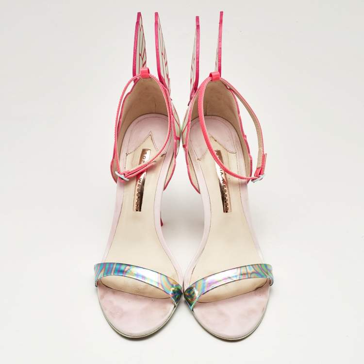 Pre Owned Sophia Webster Multicolor Leather Chiara Ankle Strap Sandals Size 39.5