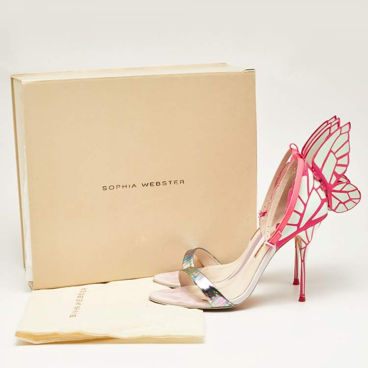 Pre Owned Sophia Webster Multicolor Leather Chiara Ankle Strap Sandals Size 39.5