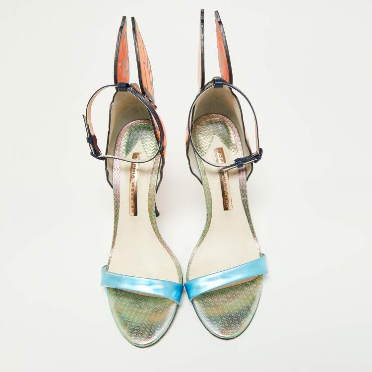 Pre Owned Sophia Webster Multicolor Leather Chiara Ankle Strap Sandals Size 37