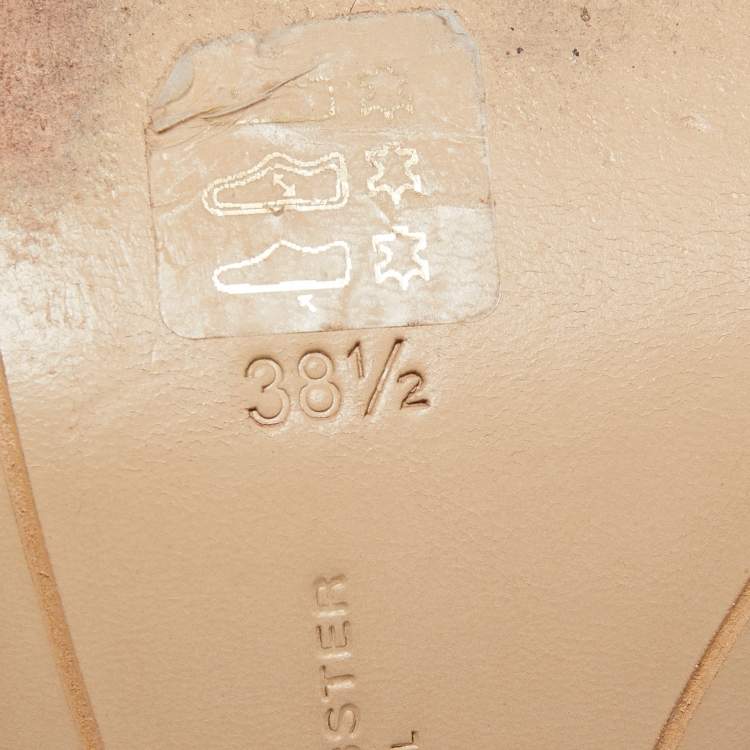Pre Owned Sophia Webster Metallic Gold Leather Pointed Mules Size 38.5