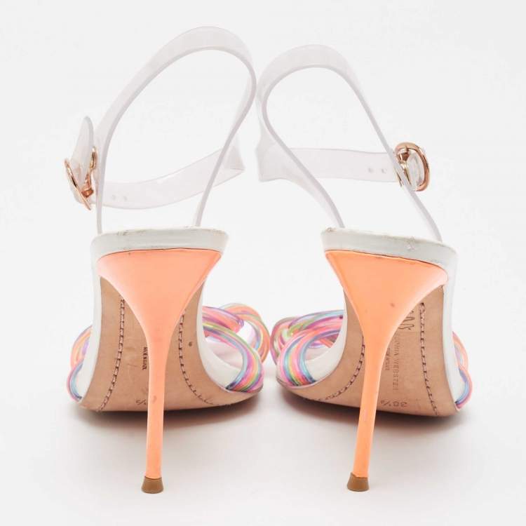 Pre Owned Sophia Webster Multicolor PVC Coralie Ankle Strap Sandals Size 38.5
