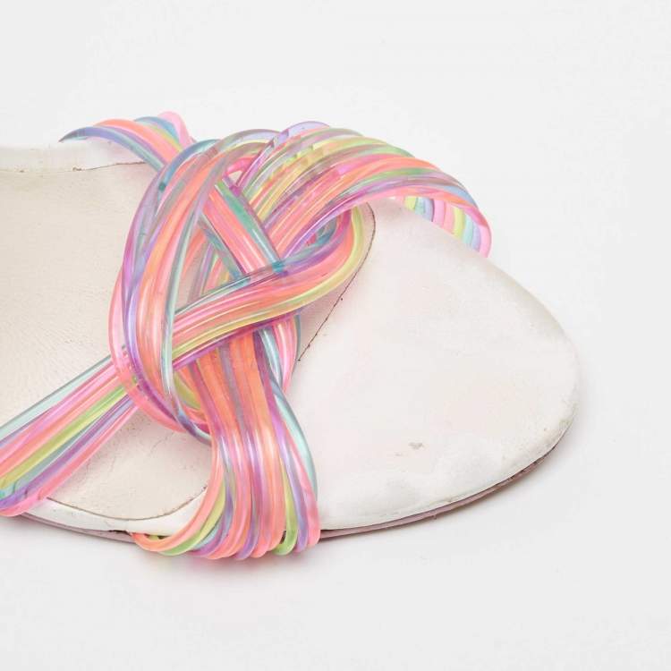 Pre Owned Sophia Webster Multicolor PVC Coralie Ankle Strap Sandals Size 38.5