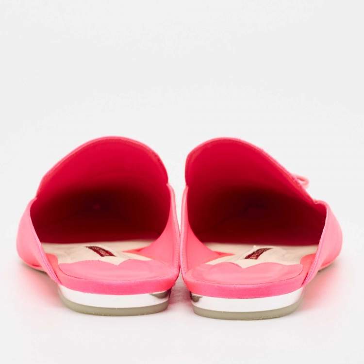 Pre Owned Sophia Webster Pink Satin Mules Size 39.5
