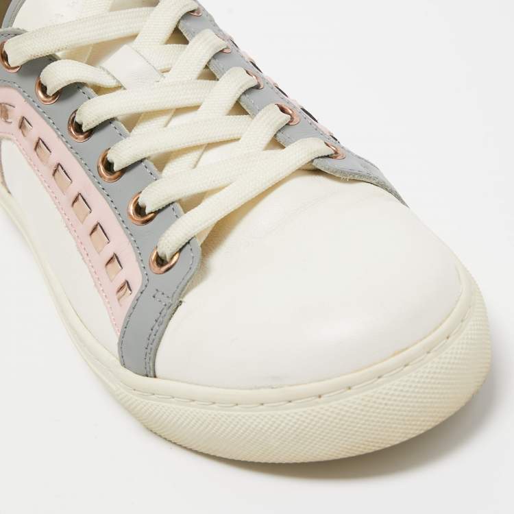 Pre Owned Sophia Webster White Leather Riko Sneakers Size 38