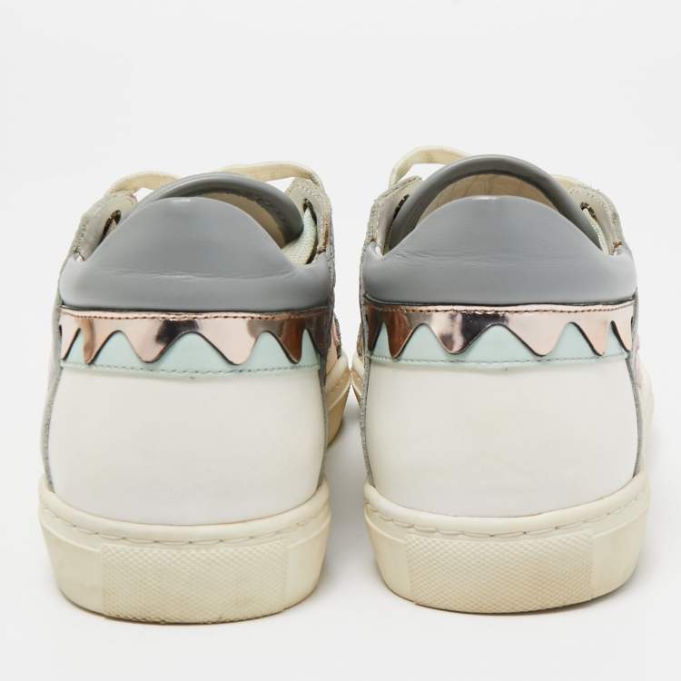 Pre Owned Sophia Webster White Leather Riko Sneakers Size 38