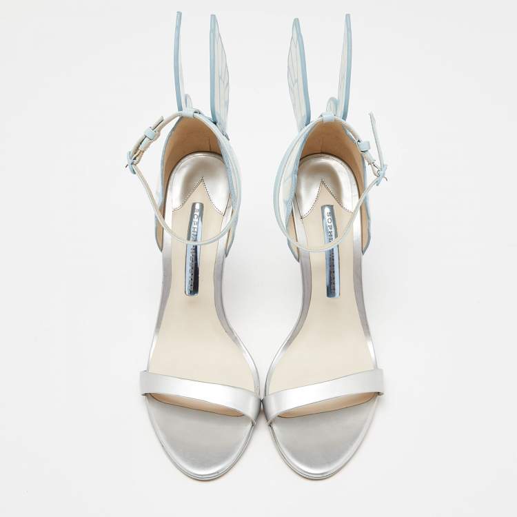 Pre Owned Sophia Webster Multicolor Patent Leather Chiara Butterfly Ankle Strap Sandals Size 38