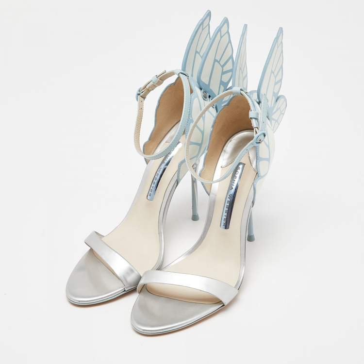 Pre Owned Sophia Webster Multicolor Patent Leather Chiara Butterfly Ankle Strap Sandals Size 38