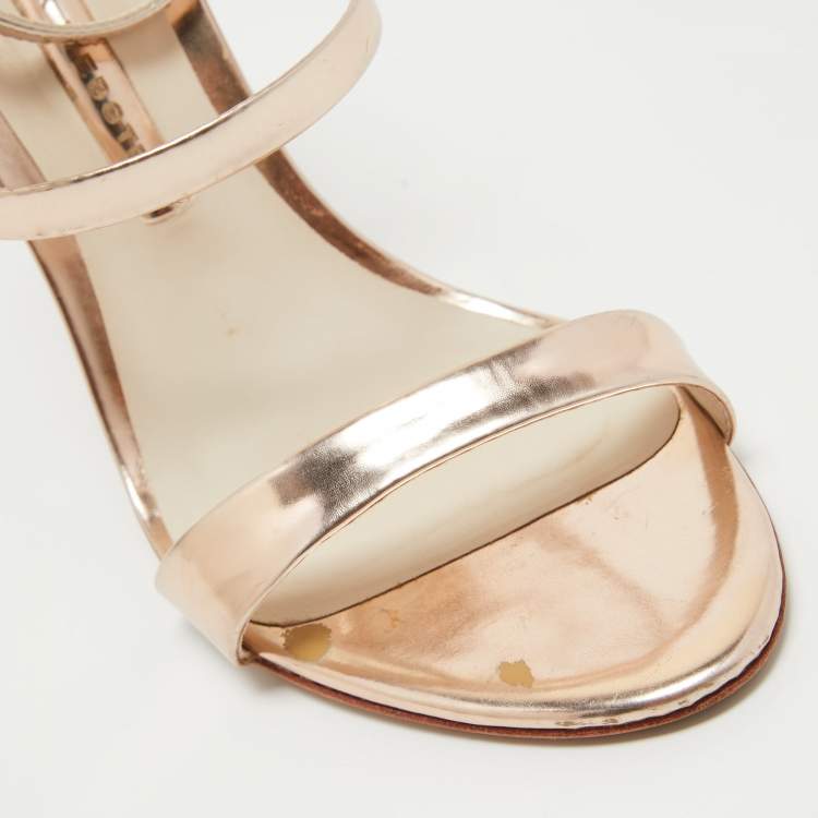 Pre Owned Sophia Webster Rose Gold Leather Rosalind Sandals Size 37.5
