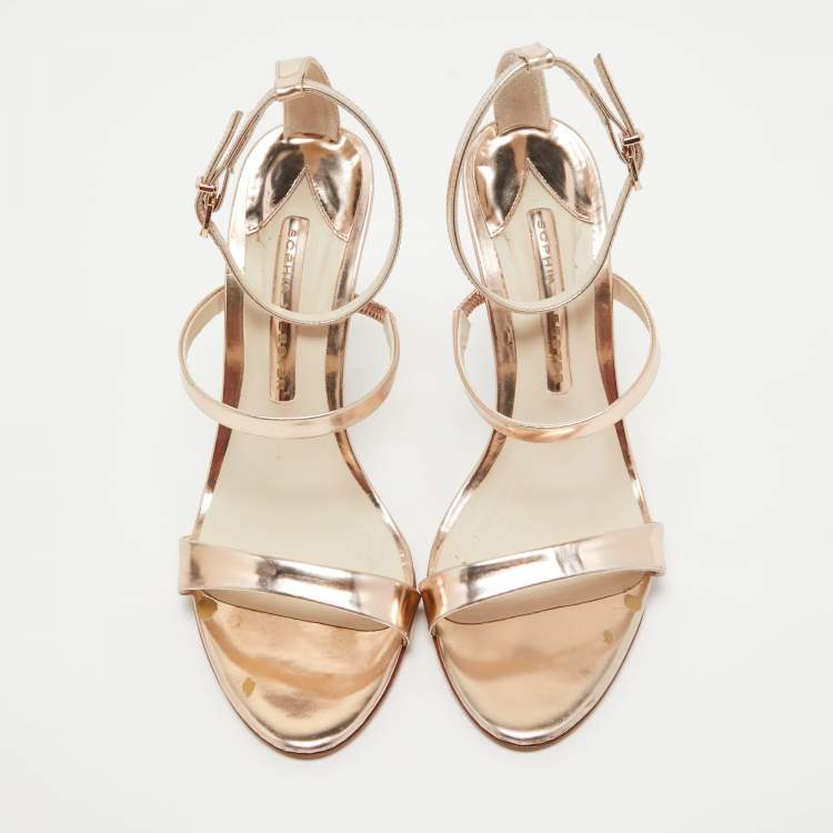 Pre Owned Sophia Webster Rose Gold Leather Rosalind Sandals Size 37.5