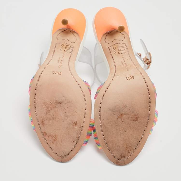 Pre Owned Sophia Webster Multicolor PVC And Jelly Coralie Ankle Strap Sandals Size 36.5