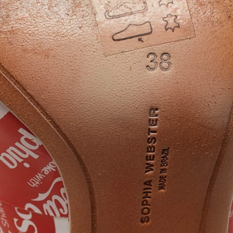 Pre Owned Sophia Webster Red/White Leather Coca Cola Print Pumps Size 38