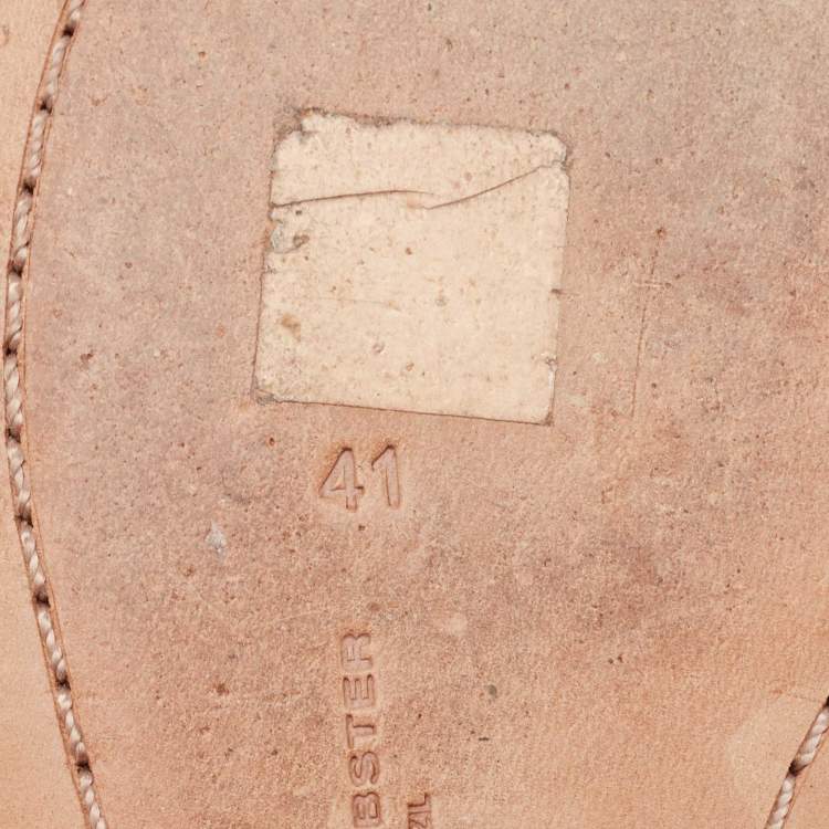 Pre Owned Sophia Webster Silver Leather Bibi Butterfly Ballet Flats Size 41