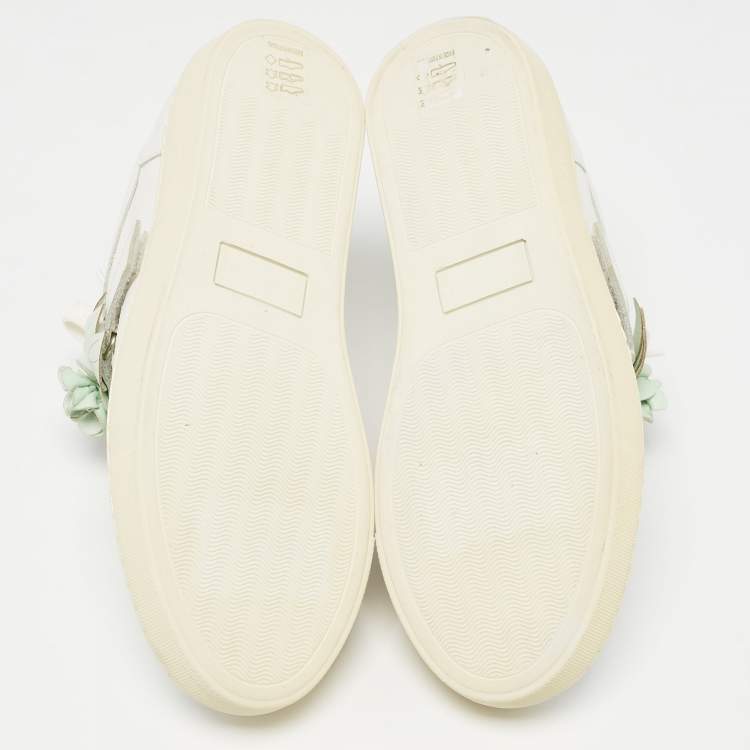 Pre Owned Sophia Webster White Leather Lilico Flower Sneakers Size 39