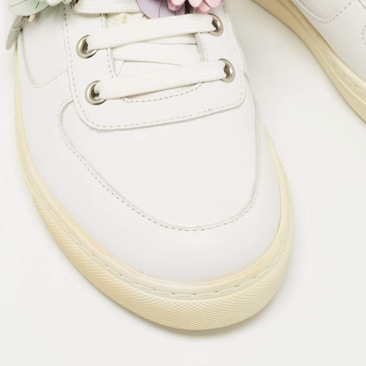 Pre Owned Sophia Webster White Leather Lilico Flower Sneakers Size 39