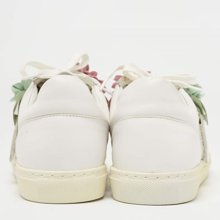 Pre Owned Sophia Webster White Leather Lilico Flower Sneakers Size 39