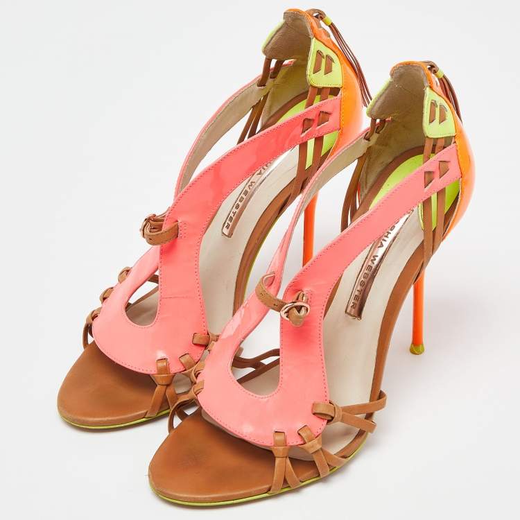 Pre Owned Sophia Webster Multicolor Patent Leather Sandals Size 39