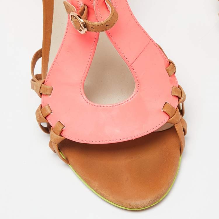 Pre Owned Sophia Webster Multicolor Patent Leather Sandals Size 39