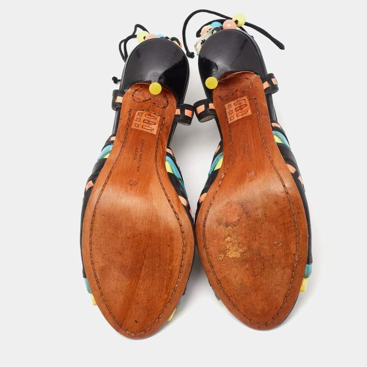 Pre Owned Sophia Webster Multicolor Leather Riko Cut Out Sandals Size 40