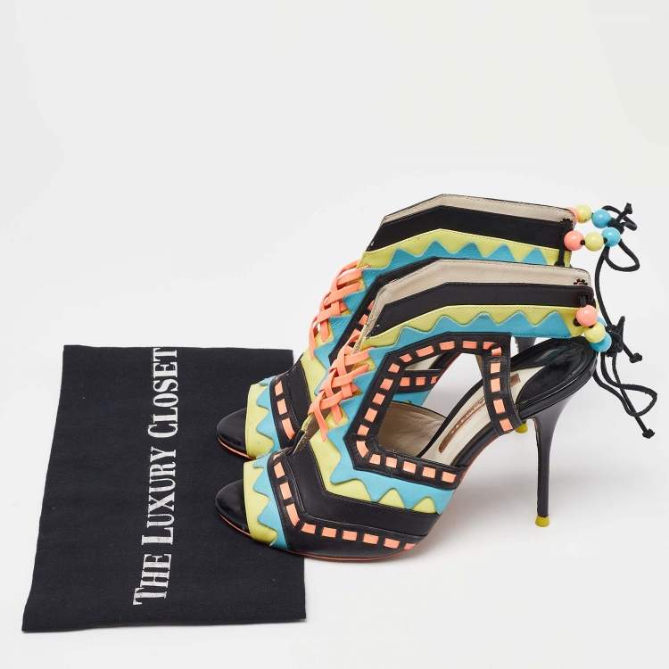 Pre Owned Sophia Webster Multicolor Leather Riko Cut Out Sandals Size 40