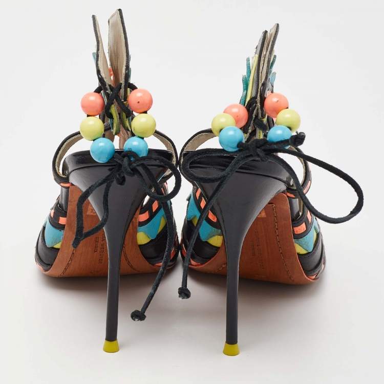 Pre Owned Sophia Webster Multicolor Leather Riko Cut Out Sandals Size 40